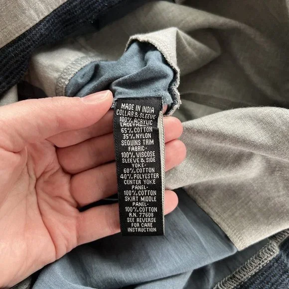 J Peterman Daisy Goes Dancing Mixed Media Dress - XXS, NWOT - Picture 9 of 10